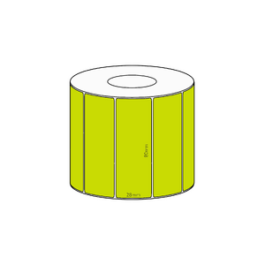 80x28mm Green Direct Thermal Permanent Label, 1600 per roll, 38mm core