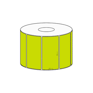 80x40mm Green Direct Thermal Permanent Label, 1150 per roll, 38mm core