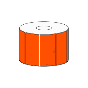 80x40mm Orange Direct Thermal Permanent Label, 1150 per roll, 38mm core