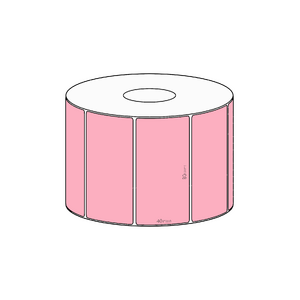 80x40mm Pink Direct Thermal Permanent Label, 1150 per roll, 38mm core