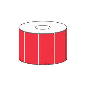 80x40mm Red Direct Thermal Permanent Label, 1150 per roll, 38mm core