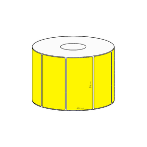 80x40mm Yellow Direct Thermal Permanent Label, 1150 per roll, 38mm core