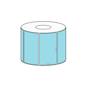 80x45mm Blue Direct Thermal Permanent Label, 1050 per roll, 38mm core
