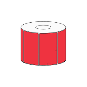 80x45mm Red Direct Thermal Permanent Label, 1050 per roll, 38mm core
