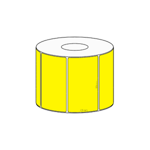 80x45mm Yellow Direct Thermal Permanent Label, 1050 per roll, 38mm core