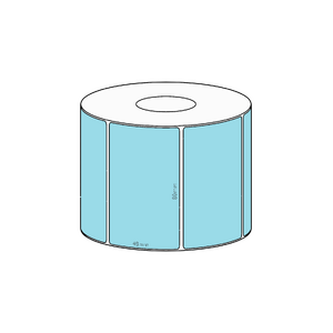 80x48mm Blue Direct Thermal Permanent Label, 1000 per roll, 38mm core