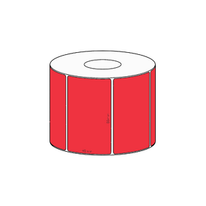 80x48mm Red Direct Thermal Permanent Label, 1000 per roll, 38mm core