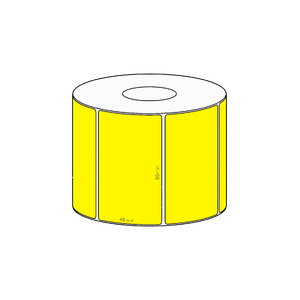 80x48mm Yellow Direct Thermal Permanent Label, 1000 per roll, 38mm core