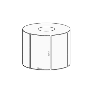 80x48mm Gloss Synthetic Permanent Label, 1000 per roll, 38mm core