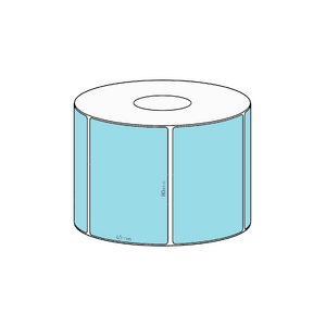80x60mm Blue Direct Thermal Permanent Label, 800 per roll, 38mm core