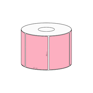 80x60mm Pink Direct Thermal Permanent Label, 800 per roll, 38mm core