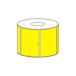 80x60mm Yellow Direct Thermal Permanent Label, 800 per roll, 38mm core