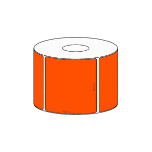 80x80mm Orange Direct Thermal Permanent Label, 600 per roll, 38mm core