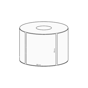 80x80mm Transfer Permanent Label, 600 per roll, 38mm core
