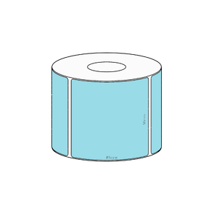80x85mm Blue Direct Thermal Permanent Label, 550 per roll, 38mm core