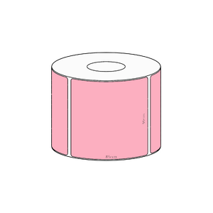80x85mm Pink Direct Thermal Permanent Label, 550 per roll, 38mm core