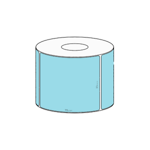 80x99mm Blue Direct Thermal Permanent Label, 500 per roll, 38mm core
