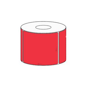 80x99mm Red Direct Thermal Permanent Label, 500 per roll, 38mm core