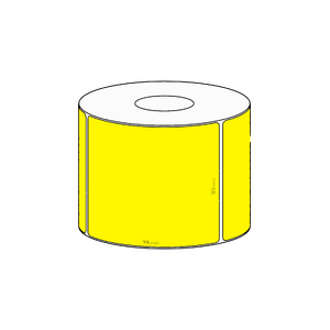 80x99mm Yellow Direct Thermal Permanent Label, 500 per roll, 38mm core