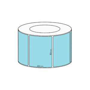 80x60mm Direct Thermal Label [Colour: Blue] [Perforated: No] [Core Size: 76mm] [Adhesive: Permanent] [Label Material: Direct Thermal] [Labels Per Roll
