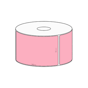 85x149mm Pink Direct Thermal Permanent Label, 350 per roll, 38mm core