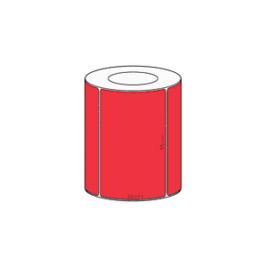 85x55mm Red Direct Thermal Permanent Label, 850 per roll, 38mm core