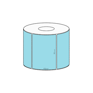 85x60mm Blue Direct Thermal Permanent Label, 800 per roll, 38mm core