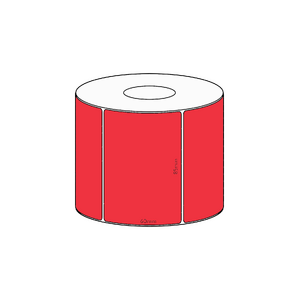 85x60mm Red Direct Thermal Permanent Label, 800 per roll, 38mm core