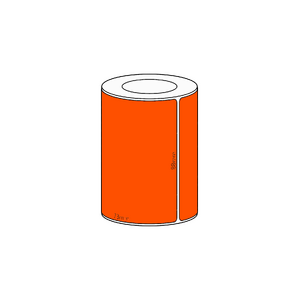 88x73mm Orange Direct Thermal Permanent Label, 650 per roll, 38mm core