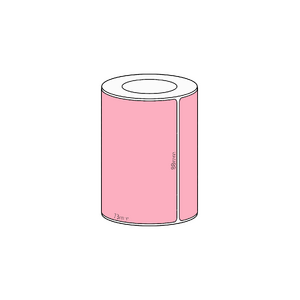 88x73mm Pink Direct Thermal Permanent Label, 650 per roll, 38mm core