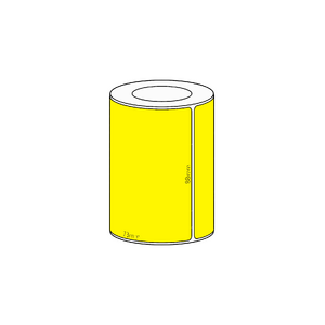 88x73mm Yellow Direct Thermal Permanent Label, 650 per roll, 38mm core