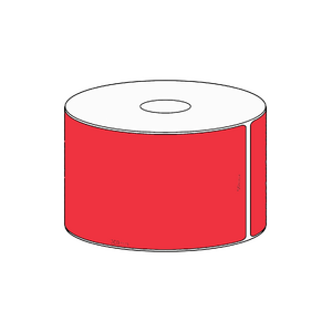 90x200mm Red Direct Thermal Permanent Label, 250 per roll, 38mm core
