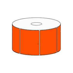 90x73mm Orange Direct Thermal Permanent Label, 650 per roll, 38mm core