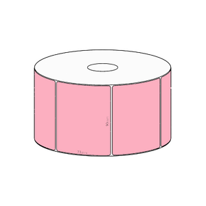 90x73mm Pink Direct Thermal Permanent Label, 650 per roll, 38mm core