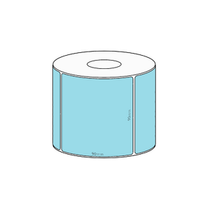 90x90mm Blue Direct Thermal Permanent Label, 550 per roll, 38mm core
