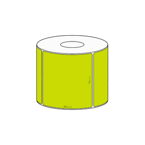90x90mm Green Direct Thermal Permanent Label, 550 per roll, 38mm core