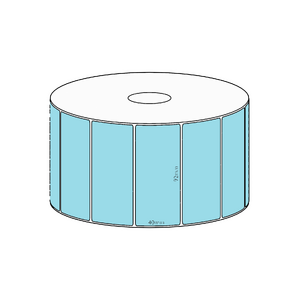 92x40mm Blue Direct Thermal Permanent Label, 1150 per roll, 38mm core