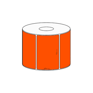 92x60mm Orange Direct Thermal Permanent Label, 800 per roll, 38mm core