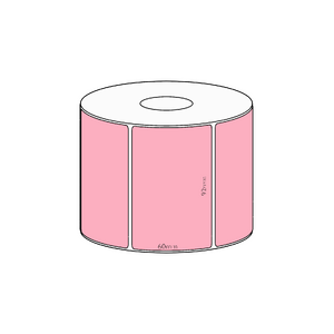 92x60mm Pink Direct Thermal Permanent Label, 800 per roll, 38mm core