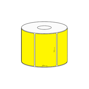 92x60mm Yellow Direct Thermal Permanent Label, 800 per roll, 38mm core