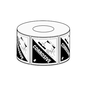 100x100mm Corrosive 8 Label, 500 per roll
