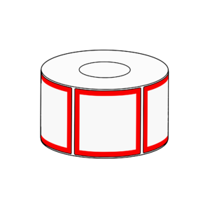 100x100mm GHS Red Border Label, 500 per roll, 38mm core