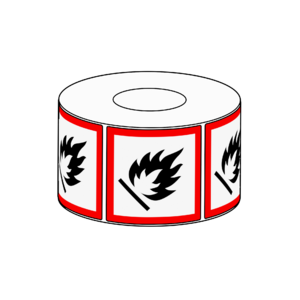 50x50mm GHS Flammables Label, 500 per roll