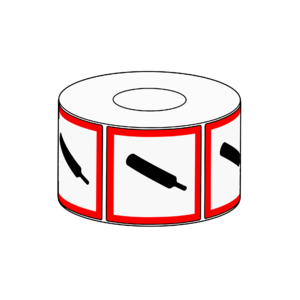 20x20mm GHS Compressed Gases Label, 500 per roll