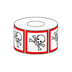20x20mm GHS Acute Toxicity Label, 500 per roll