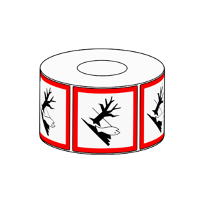 20x20mm GHS Environmental Hazard Label, 500 per roll