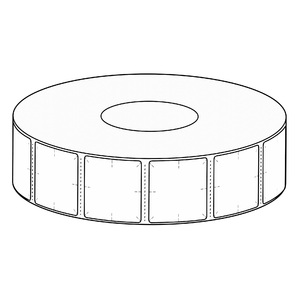 50x40mm Security Cut Synthetic Permanent Label, 3500 per roll, 76mm core, Perforated