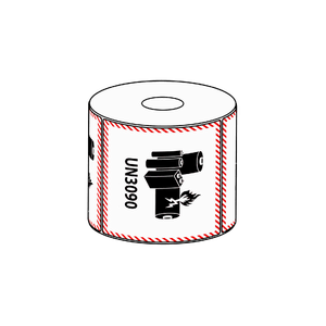 111x126mm Lithium Battery Mark UN3090 Label, 500 per roll (No Additional Information)