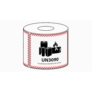 82x111mm Lithium Battery Label Mark UN3090 Label, 500 per roll