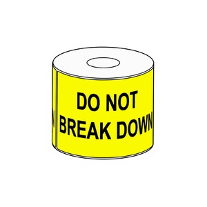 127x200mm Do Not Break Down Label, 500 per roll